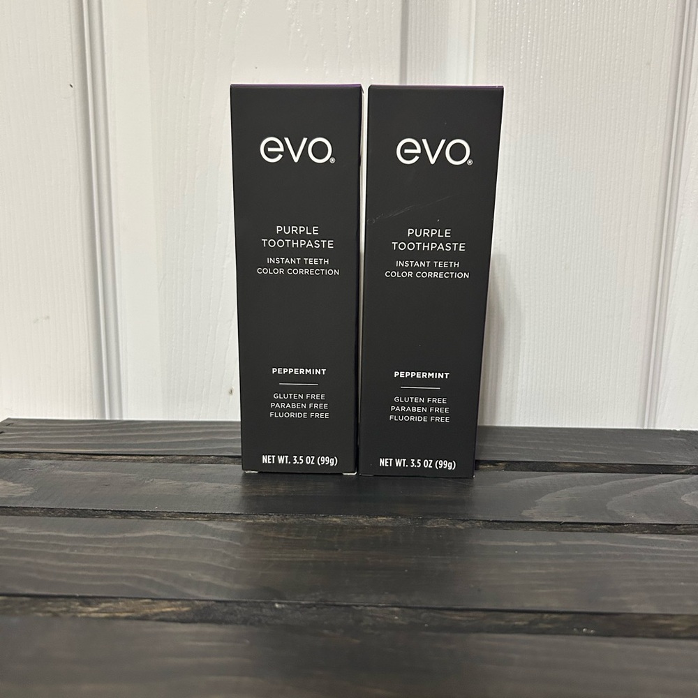 2 Evo Purple Toothpaste Instant Teeth Color Correction Peppermint Gluten Free